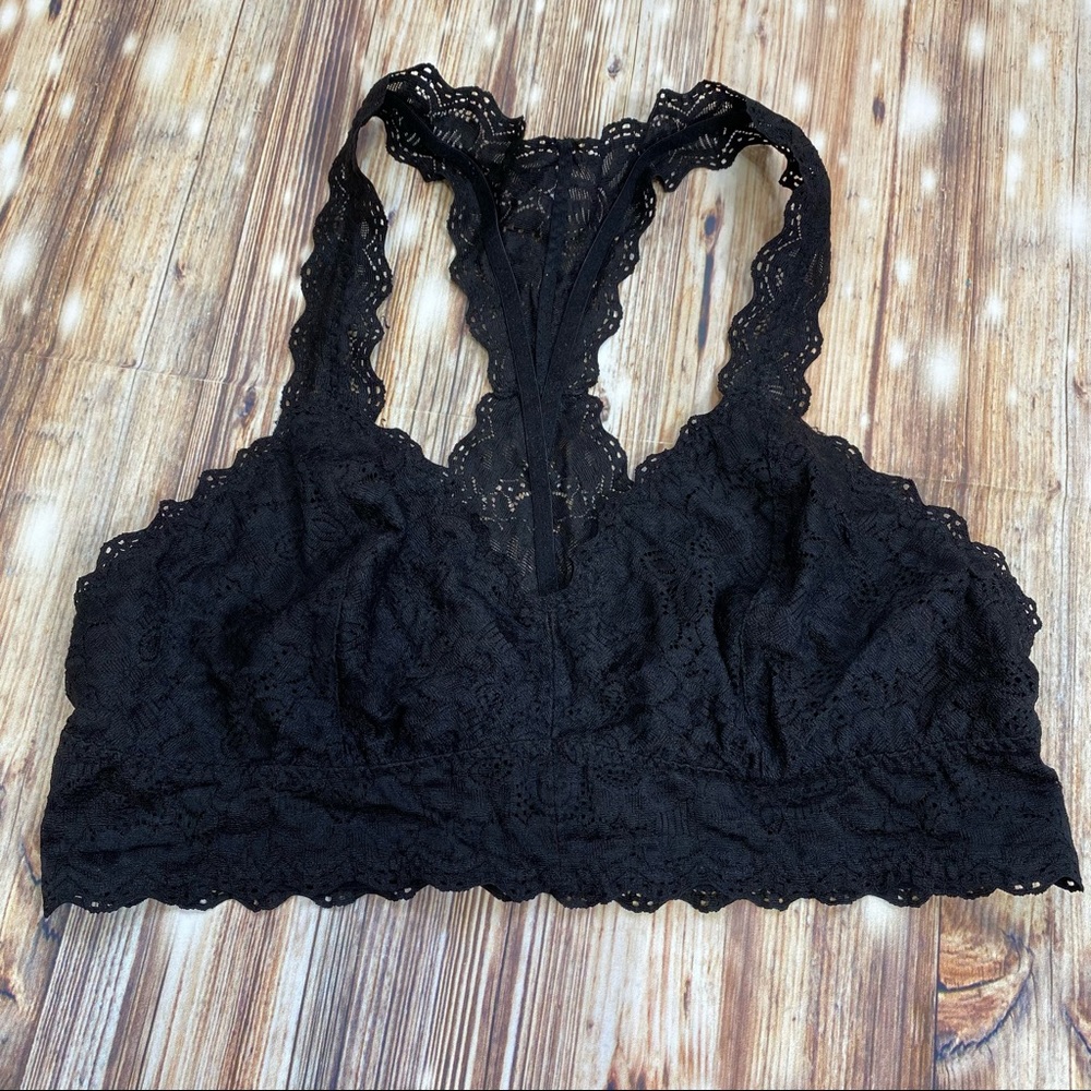 Felina- Black Lace Racerback Bralette XL